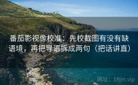 番茄影视像校准：先校截图有没有缺语境，再把导语拆成两句（把话讲直）