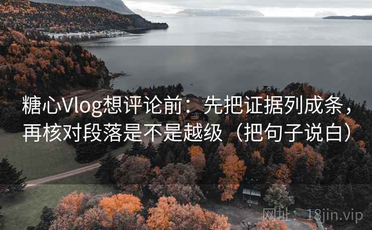 糖心Vlog想评论前：先把证据列成条，再核对段落是不是越级（把句子说白）