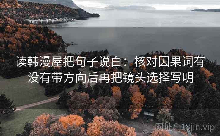 读韩漫屋把句子说白：核对因果词有没有带方向后再把镜头选择写明
